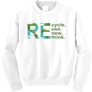 Recycle Reuse Renew Rethink Earth Day Kids Sweatshirt