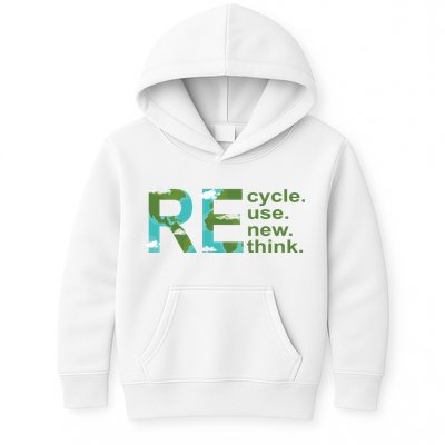 Recycle Reuse Renew Rethink Earth Day Kids Hoodie