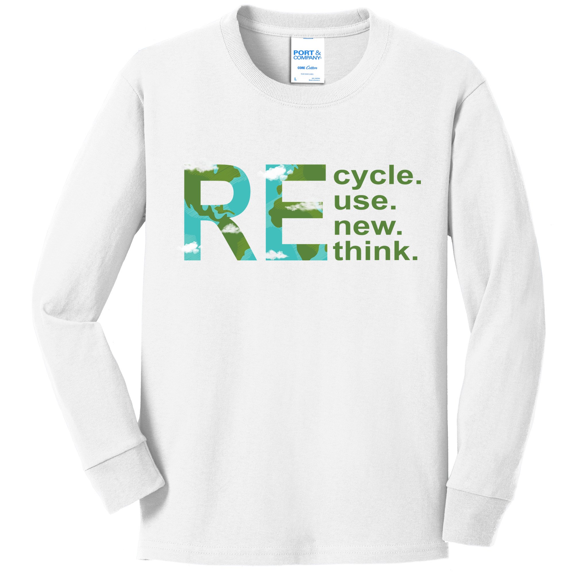 Recycle Reuse Renew Rethink Earth Day Kids Long Sleeve Shirt