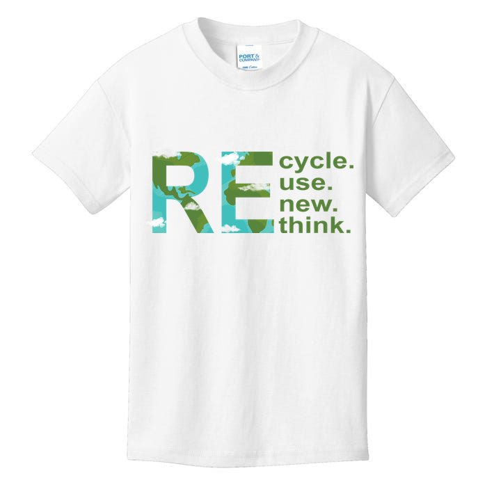 Recycle Reuse Renew Rethink Earth Day Kids T-Shirt