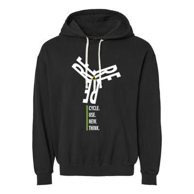 Recycle Reuse Renew Rethink Wind Turbine Wind Enerergy Gift Garment-Dyed Fleece Hoodie