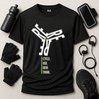 Recycle Reuse Renew Rethink Wind Turbine Wind Enerergy Gift Performance Shirt