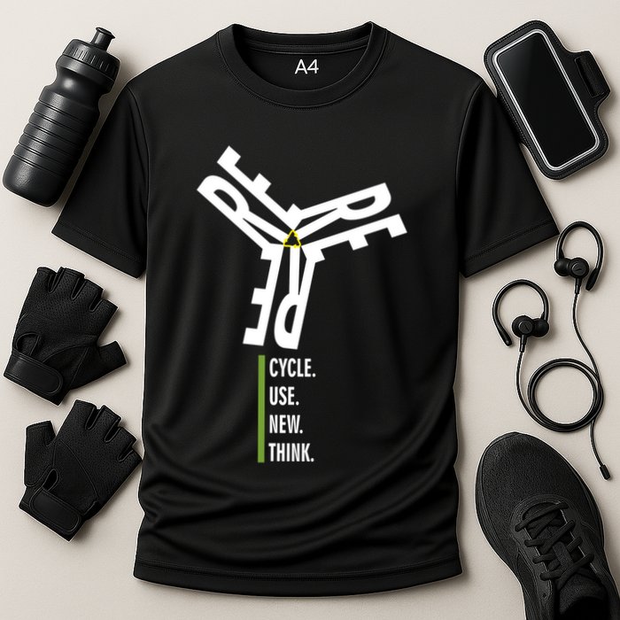 Recycle Reuse Renew Rethink Wind Turbine Wind Enerergy Gift Performance Shirt