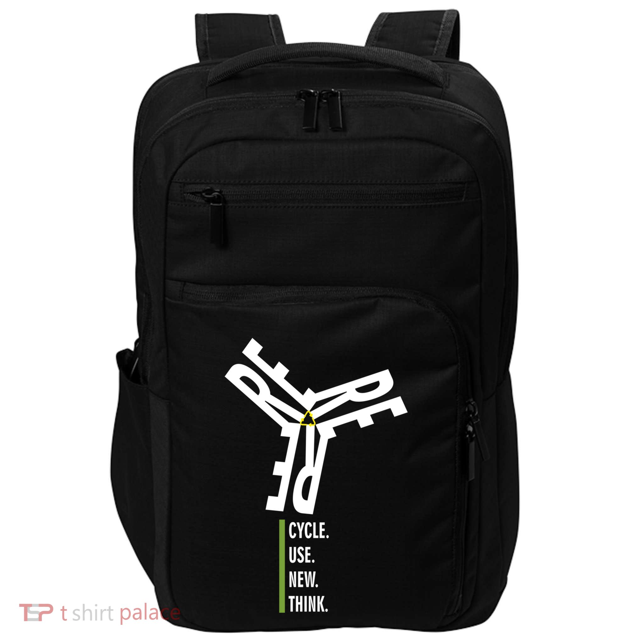 Recycle Reuse Renew Rethink Wind Turbine Wind Enerergy Gift Impact Tech Backpack