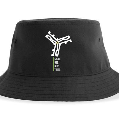 Recycle Reuse Renew Rethink Wind Turbine Wind Enerergy Gift Sustainable Bucket Hat