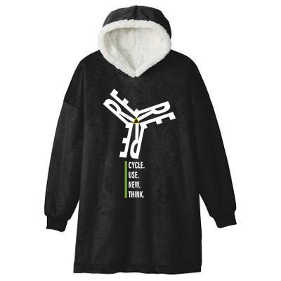 Recycle Reuse Renew Rethink Wind Turbine Wind Enerergy Gift Hooded Wearable Blanket