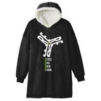 Recycle Reuse Renew Rethink Wind Turbine Wind Enerergy Gift Hooded Wearable Blanket