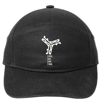 Recycle Reuse Renew Rethink Wind Turbine Wind Enerergy Gift 7-Panel Snapback Hat
