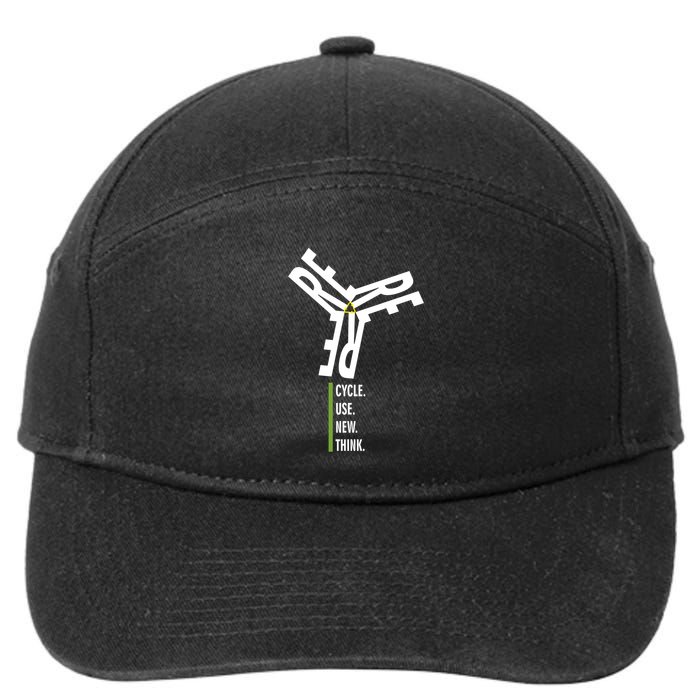 Recycle Reuse Renew Rethink Wind Turbine Wind Enerergy Gift 7-Panel Snapback Hat