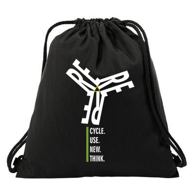 Recycle Reuse Renew Rethink Wind Turbine Wind Enerergy Gift Drawstring Bag