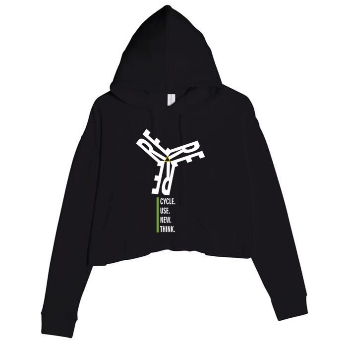 Recycle Reuse Renew Rethink Wind Turbine Wind Enerergy Gift Crop Fleece Hoodie