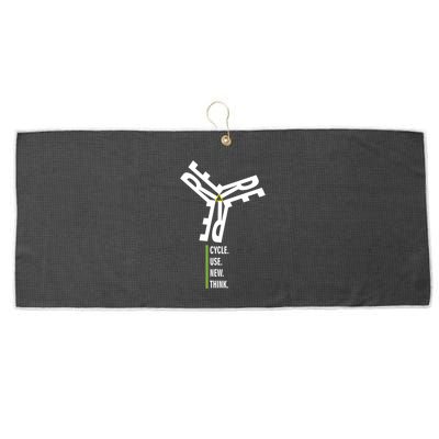 Recycle Reuse Renew Rethink Wind Turbine Wind Enerergy Gift Large Microfiber Waffle Golf Towel