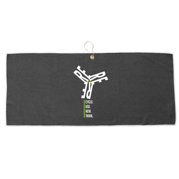Recycle Reuse Renew Rethink Wind Turbine Wind Enerergy Gift Large Microfiber Waffle Golf Towel