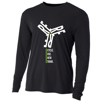 Recycle Reuse Renew Rethink Wind Turbine Wind Enerergy Gift Cooling Performance Long Sleeve Crew