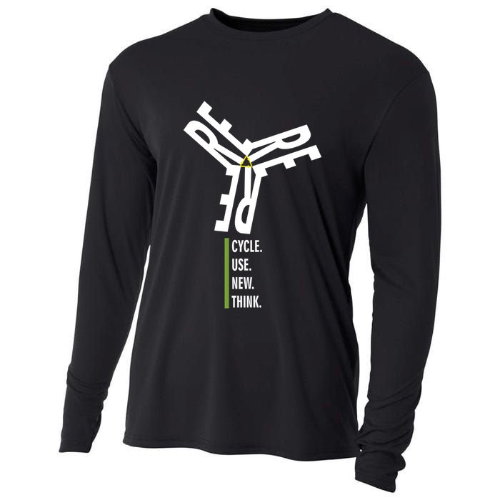 Recycle Reuse Renew Rethink Wind Turbine Wind Enerergy Gift Cooling Performance Long Sleeve Crew
