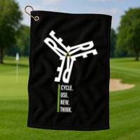 Recycle Reuse Renew Rethink Wind Turbine Wind Enerergy Gift Golf Towel