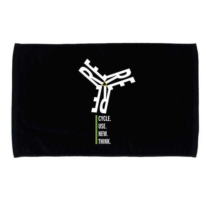 Recycle Reuse Renew Rethink Wind Turbine Wind Enerergy Gift Microfiber Hand Towel
