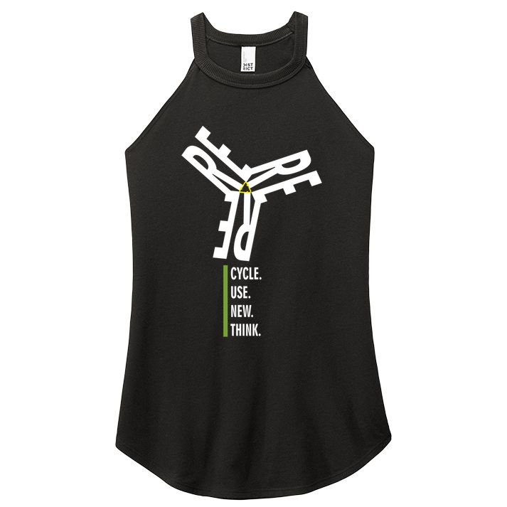 Recycle Reuse Renew Rethink Wind Turbine Wind Enerergy Gift Women's Perfect Tri Rocker Tank