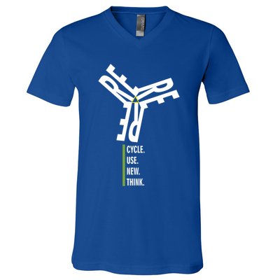 Recycle Reuse Renew Rethink Wind Turbine Wind Enerergy Gift V-Neck T-Shirt