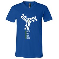 Recycle Reuse Renew Rethink Wind Turbine Wind Enerergy Gift V-Neck T-Shirt