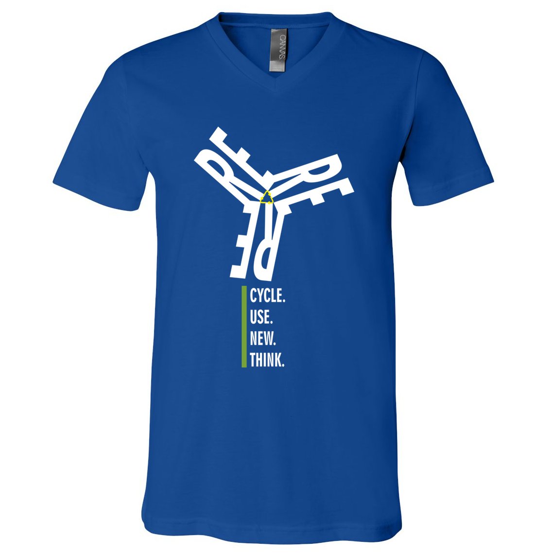 Recycle Reuse Renew Rethink Wind Turbine Wind Enerergy Gift V-Neck T-Shirt
