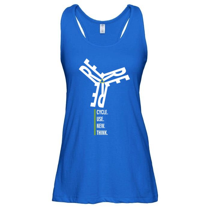 Recycle Reuse Renew Rethink Wind Turbine Wind Enerergy Gift Ladies Essential Flowy Tank