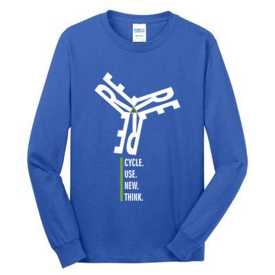 Recycle Reuse Renew Rethink Wind Turbine Wind Enerergy Gift Tall Long Sleeve T-Shirt