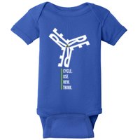 Recycle Reuse Renew Rethink Wind Turbine Wind Enerergy Gift Baby Bodysuit