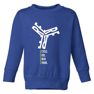Recycle Reuse Renew Rethink Wind Turbine Wind Enerergy Gift Toddler Sweatshirt
