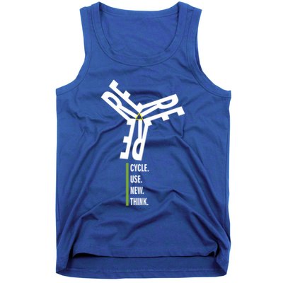 Recycle Reuse Renew Rethink Wind Turbine Wind Enerergy Gift Tank Top