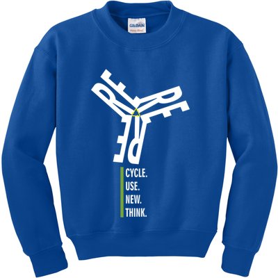 Recycle Reuse Renew Rethink Wind Turbine Wind Enerergy Gift Kids Sweatshirt