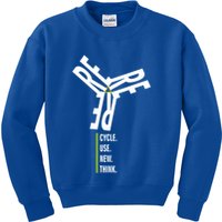 Recycle Reuse Renew Rethink Wind Turbine Wind Enerergy Gift Kids Sweatshirt
