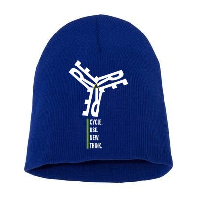 Recycle Reuse Renew Rethink Wind Turbine Wind Enerergy Gift Short Acrylic Beanie