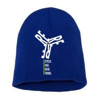 Recycle Reuse Renew Rethink Wind Turbine Wind Enerergy Gift Short Acrylic Beanie
