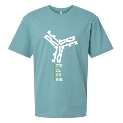 Recycle Reuse Renew Rethink Wind Turbine Wind Enerergy Gift Sueded Cloud Jersey T-Shirt