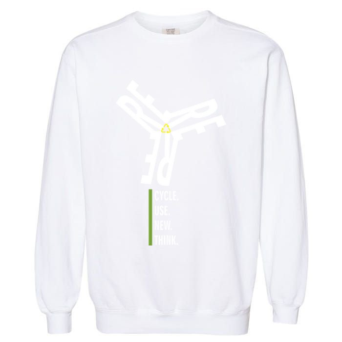 Recycle Reuse Renew Rethink Wind Turbine Wind Enerergy Gift Garment-Dyed Sweatshirt