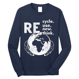 Recycle Reuse Renew Rethink Earth Day Design Long Sleeve Shirt