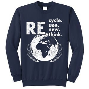 Recycle Reuse Renew Rethink Earth Day Design Sweatshirt