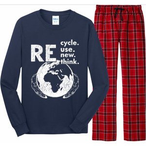 Recycle Reuse Renew Rethink Earth Day Design Long Sleeve Pajama Set