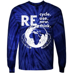 Recycle Reuse Renew Rethink Earth Day Design Tie-Dye Long Sleeve Shirt