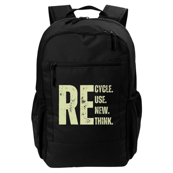Recycle Reuse Renew Rethink Daily Commute Backpack