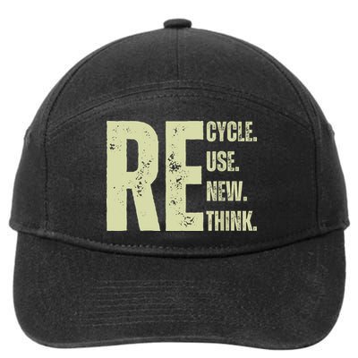 Recycle Reuse Renew Rethink 7-Panel Snapback Hat