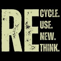Recycle Reuse Renew Rethink Drawstring Bag