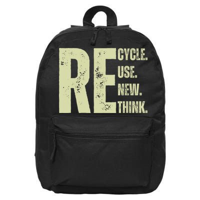 Recycle Reuse Renew Rethink 16 in Basic Backpack
