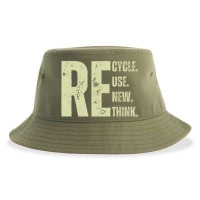 Recycle Reuse Renew Rethink Sustainable Bucket Hat