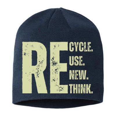 Recycle Reuse Renew Rethink Sustainable Beanie