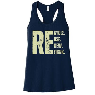 Recycle Reuse Renew Rethink Women's Racerback Tank