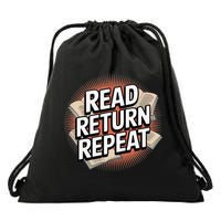 Read Return Repeat Book Library Lovers Drawstring Bag