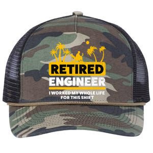 Retirement Retiree Retired Engineer Retro Rope Trucker Hat Cap