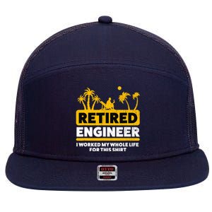 Retirement Retiree Retired Engineer 7 Panel Mesh Trucker Snapback Hat